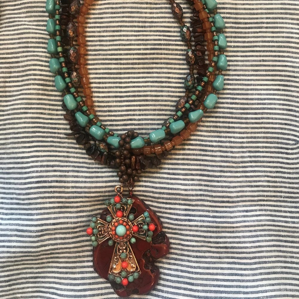 Treska Multi chain Bead Necklace